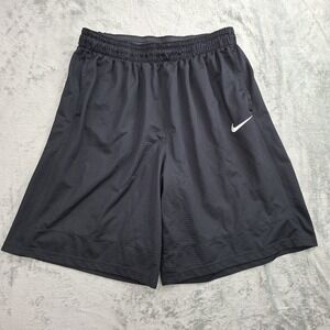 Nike Shorts Mens 2XL Icon Black Athletic Basketball Swoosh Drawstring Pockets